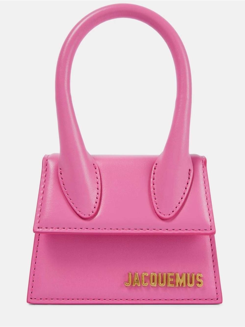 Jacquemus Hot Pink Mini Le Chiquito Bag with Gold Logo